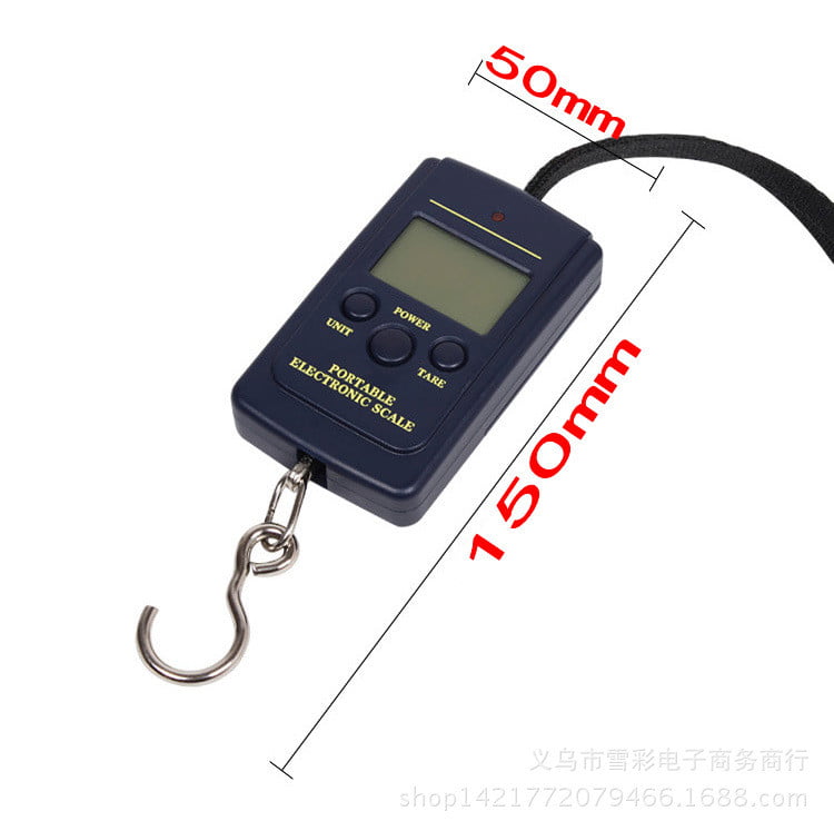 Protable 40Kg Pockets Digital Scale Electronic Hanging Luggage Scale Multi Used Balance Weight Steelyard Black 