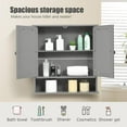thumbnail image 4 of GLACER Bathroom Medicine Cabinet, Hanging Storage Cabinet with Double Mirror Doors, Perfect for Bathroom, Living Room, Corridor, Cloakroom, 22 x 5 x 23 inches (Grey), 4 of 8