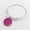 Silver Hot Pink, variant on Fashion Monogram Blanks Charm Flat Round Disc Bangle Bracelet Adjustable