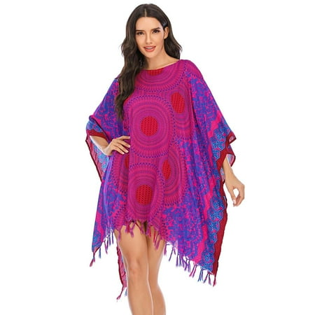 

uikmnh Spring/Summer T-Shirt Bohemian Home Pajamas Casual Loose Beach Towel