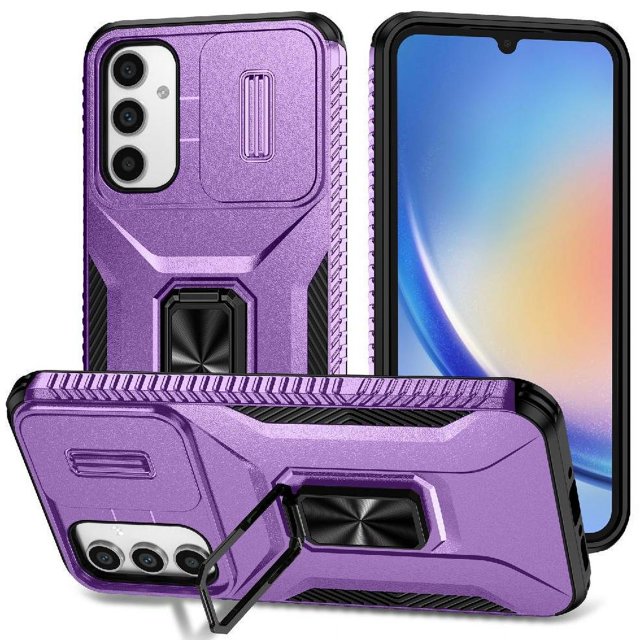 Funda para GANGXUN Samsung Galaxy A34 5G - Soporte metálico, Función magnética, Morado