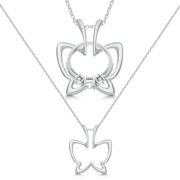 Emily C Ring Holder Necklace - Stainless Steel Ring Keeper Necklaces - Women & Men Wedding Ring Holder Necklace - Cute Necklace Jewelry for Women, Wife, Nurse, Doctor - Butterfly Ring Necklace Holder