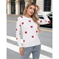 thumbnail image 3 of Heart Sweater for Women Valentine's Day Cute Heart Printed Lightweight Sweaters Casual Creneck Pullover Shermie, 3 of 10
