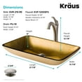 thumbnail image 6 of KRAUS 22-inch Rectangular Gold Glass Bathroom Vessel Sink and Spot Free Arlo Faucet Combo Set with Pop-Up Drain, Stainless Brushed Nickel Finish, 6 of 9