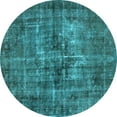thumbnail image 1 of Ahgly Company Indoor Round Oriental Light Blue Industrial Area Rugs, 6' Round, 1 of 4