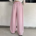 thumbnail image 4 of NIEWTR Girls Oversized Sweatpants Wide Leg Loose Fit Lounge Pants High Waisted Elastic Drawstring Comfortable Casual Joggers（Pink,8-9 Years), 4 of 8