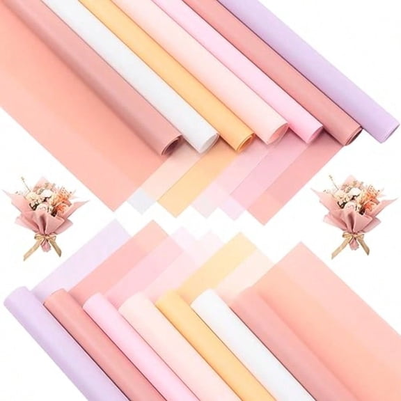 350 Sheets 7 Colors Flower Wrapping Paper 22.5'' Korean Flower Packaging Paper Solid Color Wrapping Paper Waterproof Floral Wrapping for Wedding Birthday Floral Bouquets Gift Paper plies