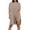 A-Beige75, variant on Women Two Piece Sets Crew Neck Long Side Split Tops High Waist Biker Shorts Home Pajama Sleepwear Loungewear Shorts Sets