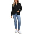 thumbnail image 2 of INSPIRE CHIC Cardigan Sweaters for Women's Open Front Button Down Long Sleeve Fall Casual Cable Knit Sweater with Pockets M Black, 2 of 6