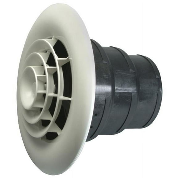Havaco Quick Connect HT-GRB-R1 White Round Ceiling Diffuser and 8-7-6 in. Reducing Boot