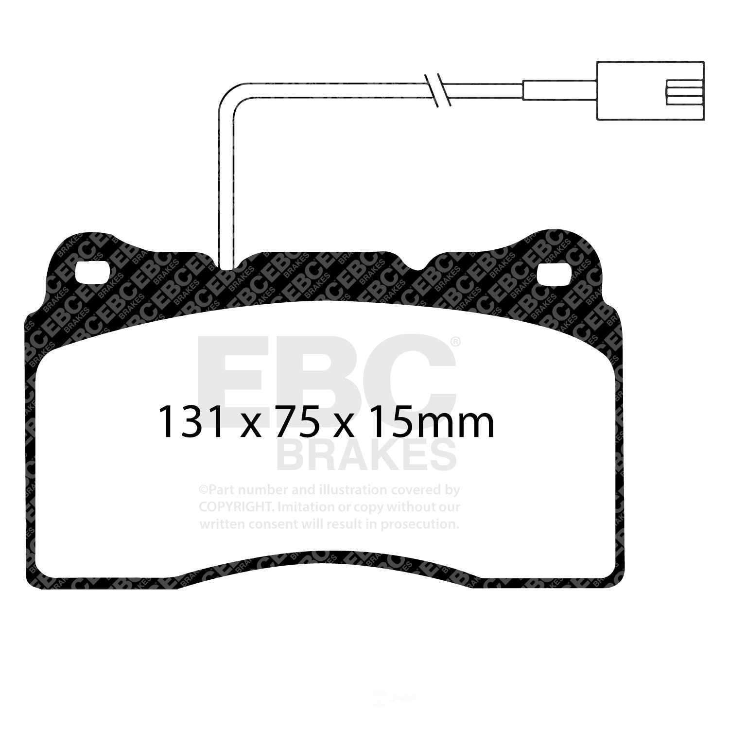 EBC Brakes Yellowstuff 4000 Series Street and Track Brake Pad Set Fits select: 2014-2022 MASERATI GHIBLI, 2012-2022 MASERATI QUATTROPORTE