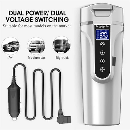 

Geege 12V 24V 17Oz Car Heating Cup Coffee Maker Travel Portable Pot Heated Mug Kettle
