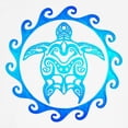 thumbnail image 3 of CafePress - Blue Tribal Turtle Sun T Shirt - 100% Cotton Ringed T-Shirt, 3 of 4