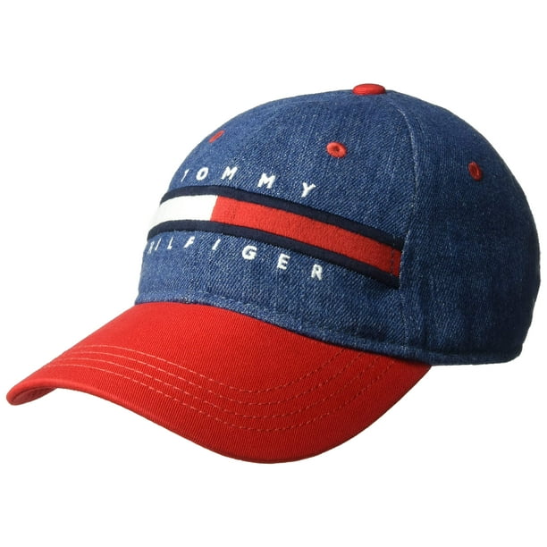 Gorra Tommy Hilfiger Avery para hombre, vaquera/Racing, color rojo