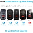 thumbnail image 2 of Key Fob Cover Compatible with Toyota Camry 4Runner Land Cruiser Mirai Venza RAV4 Sienna Tacoma Corolla Highlander Grand Highlander Prius Sequoia Fortuner 2018-2026 4 Button Keychain,Black, 2 of 6