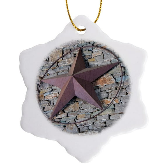 3drose, Texas Star, Austin, Texas, Usa, 3 inch Snowflake Porcelain Ornament