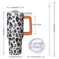 thumbnail image 2 of Leopard Print 40oz Tumbler– Stainless Steel Insulated Tumbler with Handle and Straw, Large Capacity Travel Cup for Hot & Cold Drinks, 2 of 6
