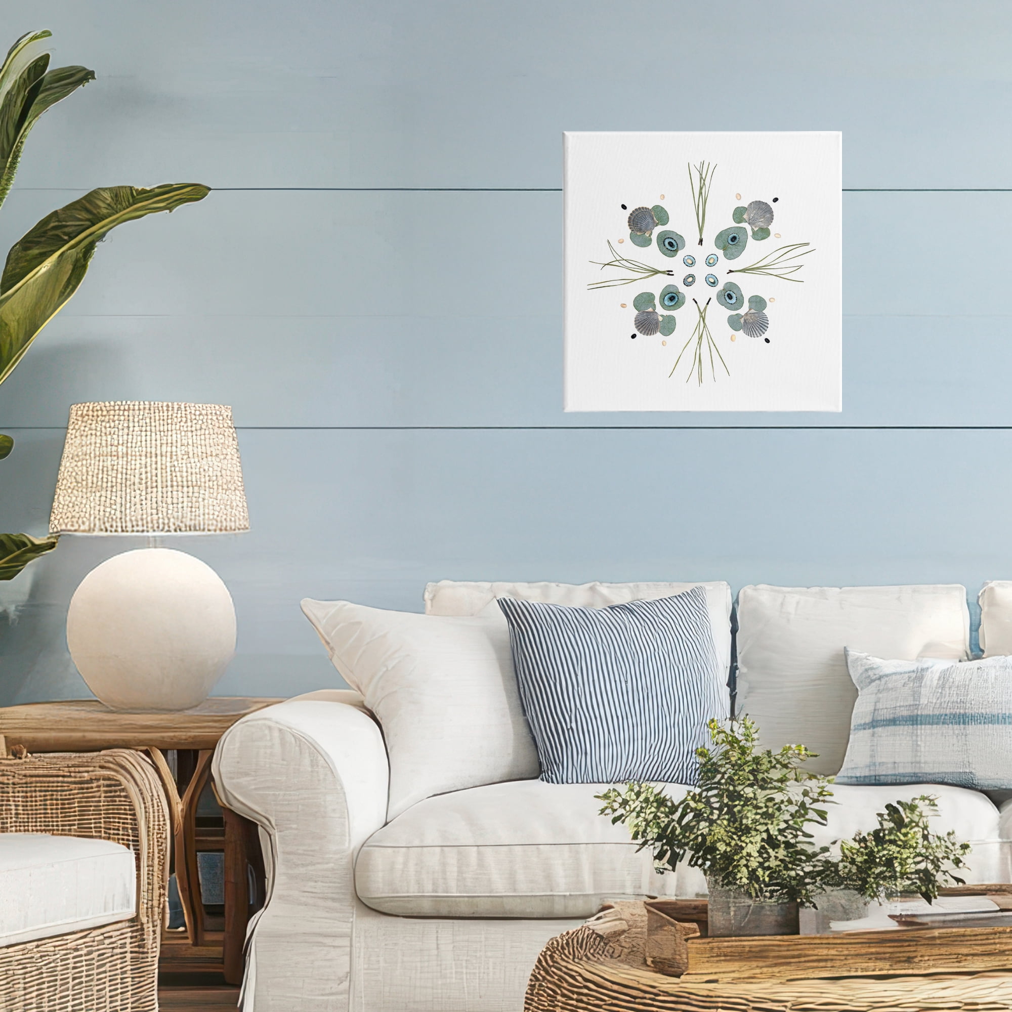 Stupell Industries Seashell & Leaf Symmetry Canvas Wall Art, design by Beth Adoette