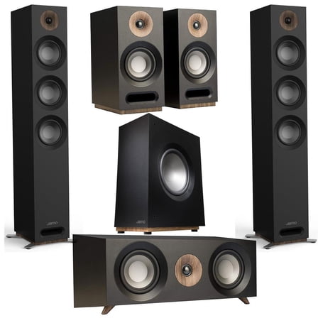Jamo 5.1 Home Theater Pack with 2x S 809 Floorstanding Speaker, S 810 SUB 10" Subwoofer, S 83 CEN Center Channel Speaker and 2x S 803 Bookshelf Speaker, Black