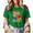 Green-1, variant on Women's Colorful Hand Drawn Daisy Floral Graphic Short Sleeve T-shirt Loose Fit Casual Daily Tee