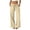 Khaki# casual pants for women, variant on Casual Linen Pants for Women Petite Loose Straight Leg Summer Pants with Pockets Elastic Drawstring High Waisted Vacation Pants Navy S