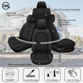thumbnail image 2 of LAONNVIR Seat Covers Fit for Toyota RAV4 2013-2024 2025 5 Seats Car Seat Cover Ice Silk Leather Breathable Waterproof Automotive Cushion Protector (5 Seats & Black), 2 of 8