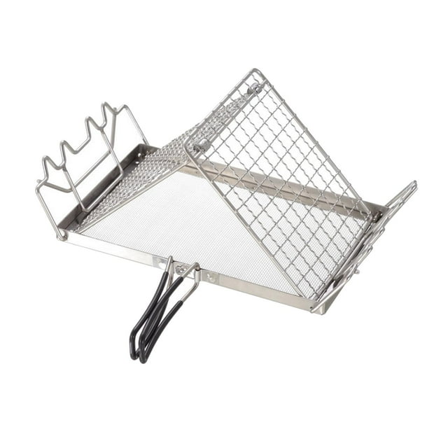 Cesta de parrilla portátil, soporte de red , malla plegable para barbacoa, parrilla de acero inoxidable para tostadas, verduras, pollo, cocina