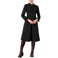 thumbnail image 1 of INSPIRE CHIC Vestido A-Line Vintage para Mujeres con Cuello, Manga Larga, Cinturón, Vestido de Trabajo con Falda Acampanada S Negro, 1 of 5