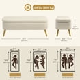 thumbnail image 3 of HOMCOM 47 Inches Storage Ottoman Bench, Upholstered End of Bed Bench, Beige, 3 of 10