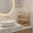 thumbnail image 2 of Estante de Almacenamiento Esquinero para Baño, Repisa de Pared con 3 Niveles, Organizador de Hierro Dorado, Estantería Montable en Pared de Gran Capacidad para Baño, Cocina, Dormitorio, 2 of 4