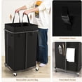 thumbnail image 2 of 150L Large Laundry Basket with Wheels, Rolling Laundry Hamper with Removable Laundry Bag & Metal Frame, Oxford Fabric Dirty Clothes Hampers for Bedroom, Laundry Room, Bathroom, Dorm(Black), 2 of 5