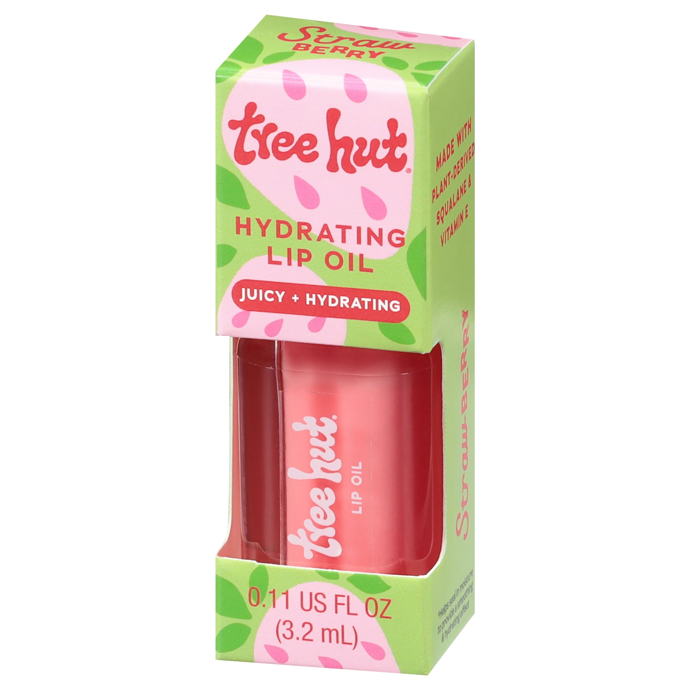 Tree Hut Strawberry Hydrating Lip Oil, Sheer Tint with High Shine, 0.16 fl oz