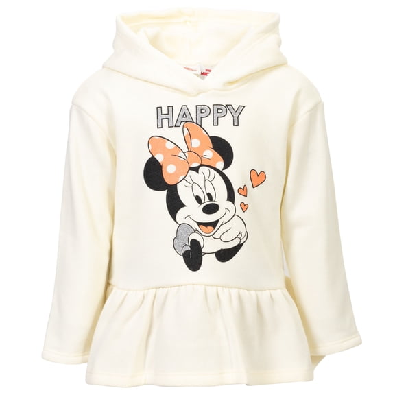 Disney Minnie Mouse Big Girls' 2-Piece Fleece Hoodie and Leggings Set Oatmeal