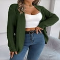 thumbnail image 3 of Womens Open Front Knit Cardigan Long Sleeve Solid Color Pocket Sweater Loose Fall Tops S, 3 of 7