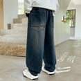 thumbnail image 6 of Big Boys Jeans Stylish Straight Leg Denim Pants Child Relaxed Autumn Streetwear Denim Trousers, 6 of 8