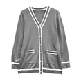 thumbnail image 3 of Plus Size Knit Cardigan Sweater Open Front Long Sleeve Pocket Outwear Cozy Casual Loose Fit Jacket For Fall Winter Fashion Women Casual Dress Sweater Long Sleeve Hoodie Womens Long Hooded Sweatshirt, 3 of 9