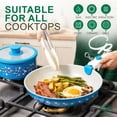 thumbnail image 2 of Chef Power 14pcs Nonstick Ceramic Cookware Set, Peacock Blue Bougainvillea Print, 2 of 8