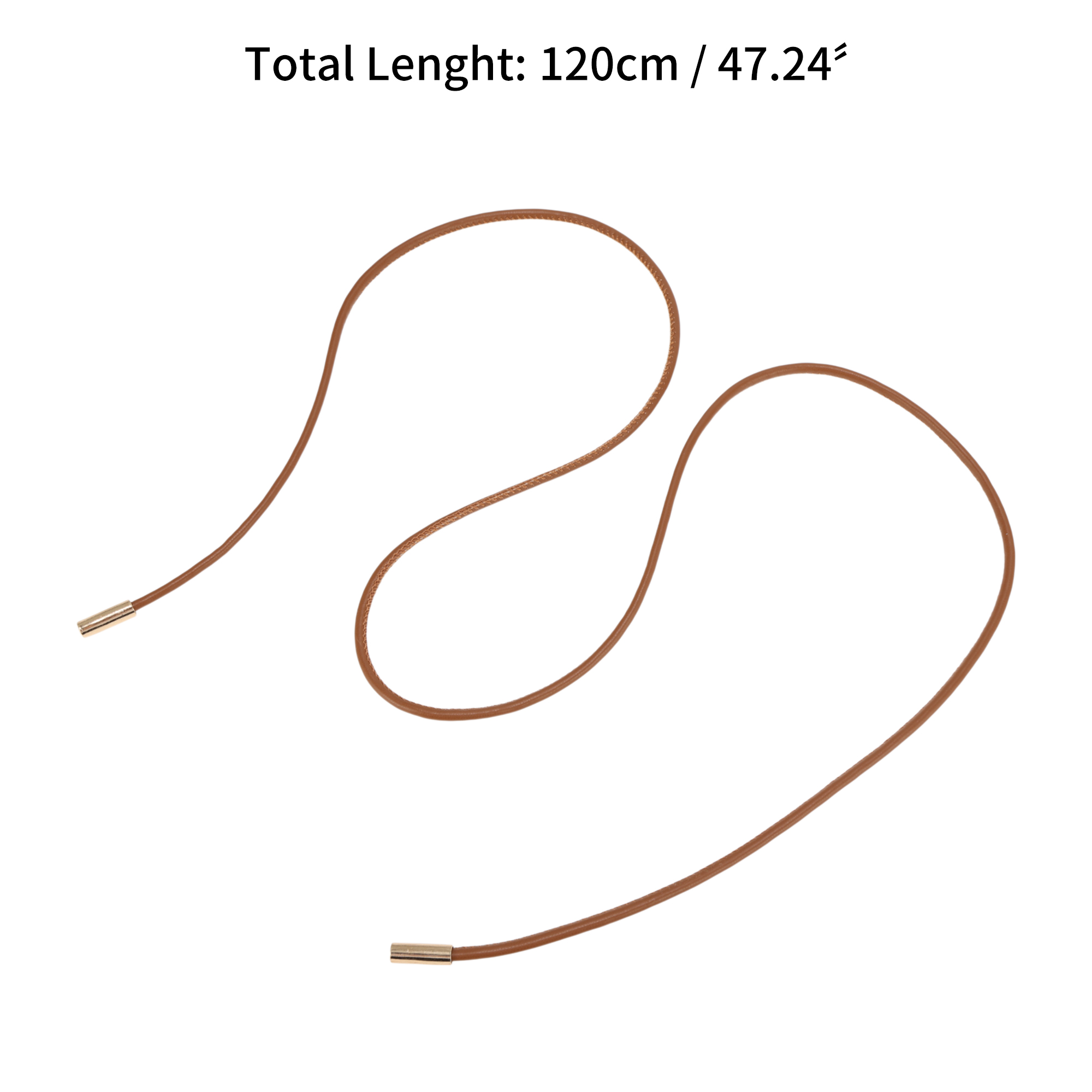Unique Bargains Buckle Leather Cord Adjustable Waist Cord Light Brown