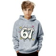 thumbnail image 3 of CAIXIA Funny Hoodies for Girls 67 Six Seven Boys Sweatshirts Long Sleeve for Kids Soild Casual Pullover Shirt Casual Fashion Fall Winter,Light Gray, 3 of 5
