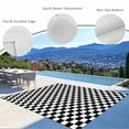thumbnail image 3 of Black White Plaid Outdoor Rug 6x9 Ft - Reversible Patio Rug Outdoor Camping Rugs, Modern Buffalo Check Gingham Art Washable Indoor Outdoor Area Rugs, Non-Slip Outdoor Carpet Runner for Deck/Porch, 3 of 8