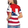 thumbnail image 3 of Fuzoiu USA Switzerland Print Women's Classic V-Neck T-Shirt, Short Sleeve V Neck Tees for Casual Everyday Wear,Casual Fit Tee,Summer Fashion Tops-Small, 3 of 5