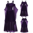 thumbnail image 2 of Aoochasliy Trendy Dress Womne Plus Size Cold Shoulder Butterfly Sleeve Up Halloween Dress, 2 of 6