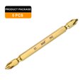 thumbnail image 3 of Uxcell 5pcs Magnetic Double Ended Screwdriver Bit 6.35mm PH2 4" Length 1/4" Hex Shank S2 Steel Two Sided Phillips Cross Screw Driver Bit, Gold Tone, 3 of 8