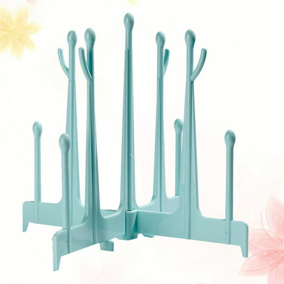 LABSERRON Baby Bottle Drying Rack 1Pc Portable Rectangular Sky-Blue PP for Toddler Sippy Cups Storage