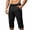 Black, variant on YSUEJPF Workout Capris for Men Lightweight Breathable Drawstring Gym Long Shorts Elastic Waistband Plain Straight Leg Cropped Pants