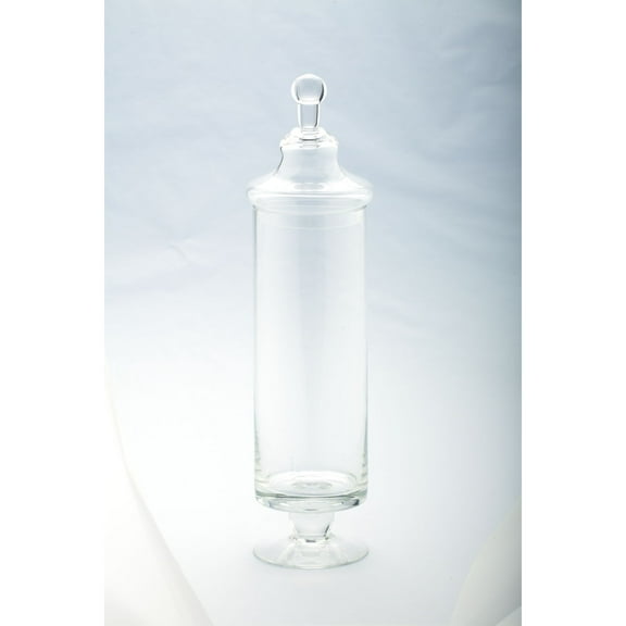CC Home Furnishings 17" Clear Solid Glass Apothecary Jar with Lid