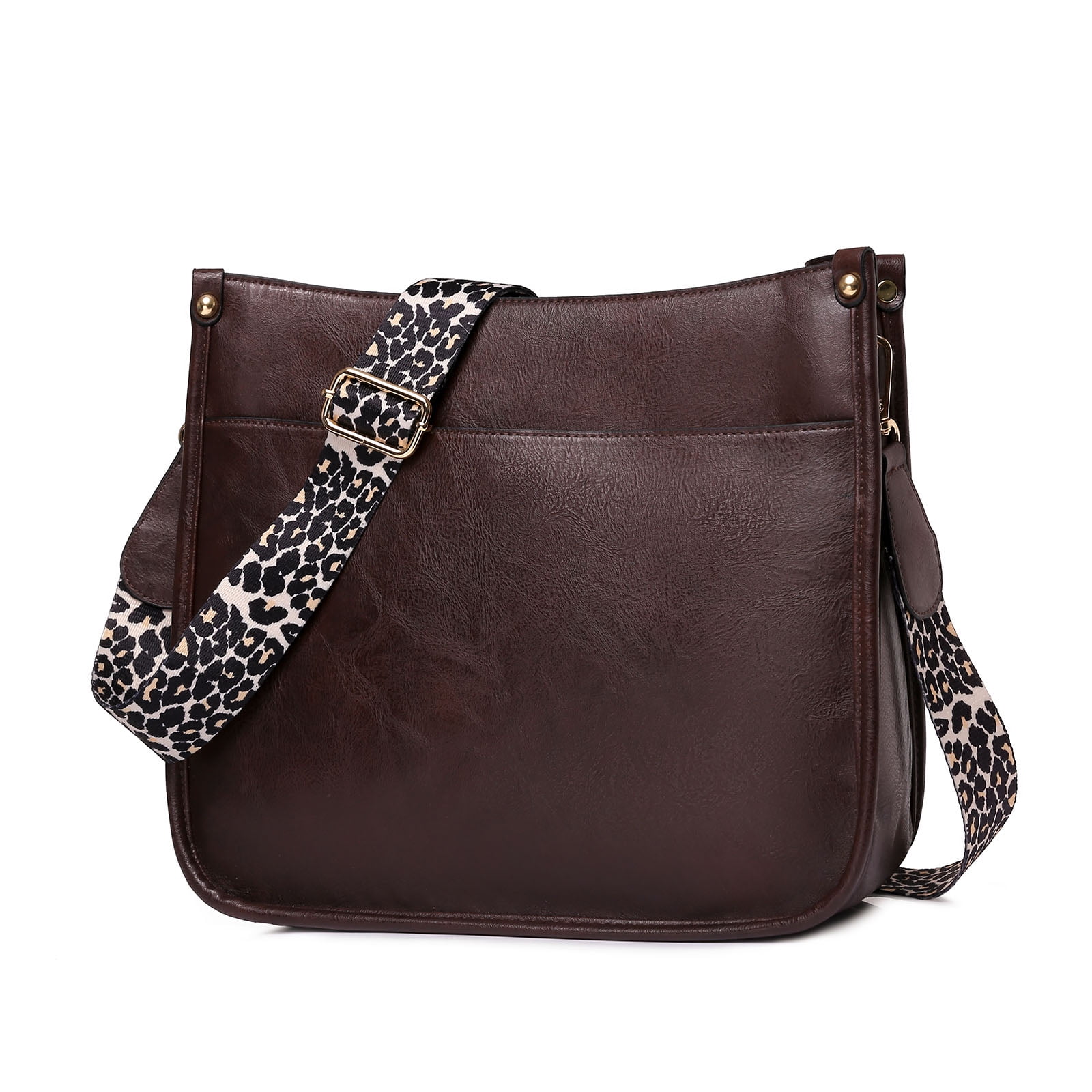 BYDOT Women's Leopard Guitar Strap Crossbody Purse Shoulder Bag