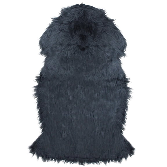 Northlight 2' x 3' Furry Chic Stone Blue Faux Fur Plush Pile Area Throw Rug