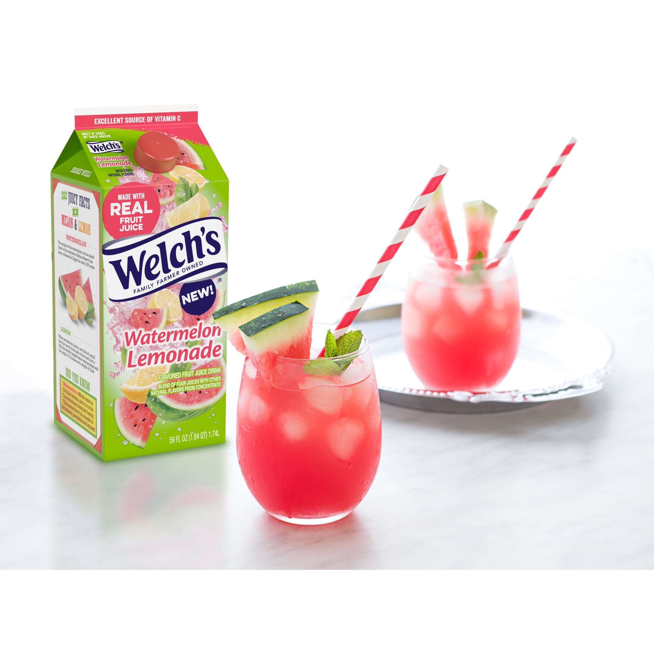 Welch's Watermelon Lemonade Fruit Juice Drink, 59 fl oz carton