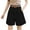 Black, variant on DeHolifer Cargo Shorts for Women Plus Size Elastic Waisted Solid Color Wide Leg Casual Loose Shorts Black L